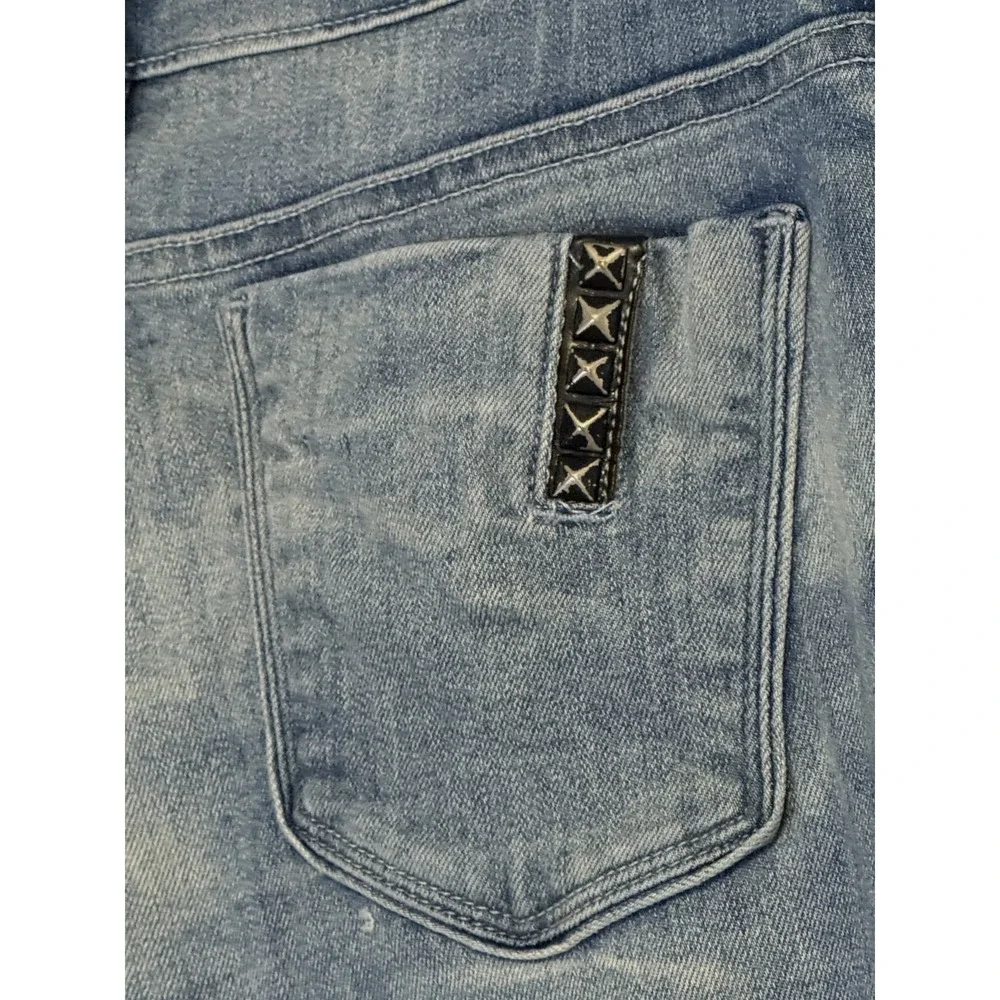 Black Orchid 28 Soft Stretch Skinny Jeans Blue Embellished Back Pocket